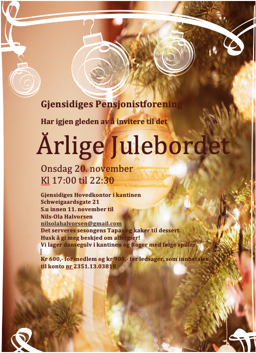 Julebord 20.november