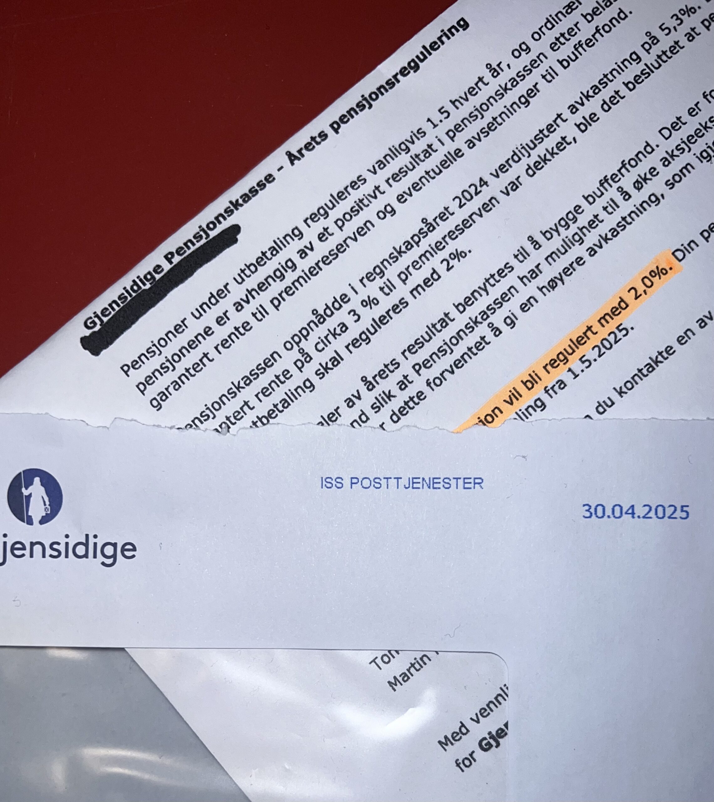 Kommentarer til pensjonsreguleringen 01.05.2025